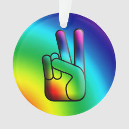 Peace Hand Sign Hippie Weihnachtsschmuck 2 Ornament