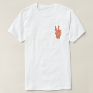 Peace Hand Sign Stickereistil - Liebe Freiheit T-Shirt