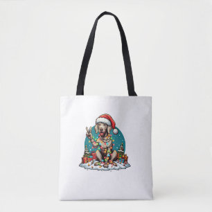 Peace Hand Weimaraner Hund Weihnachtsleuchten Frau Tasche