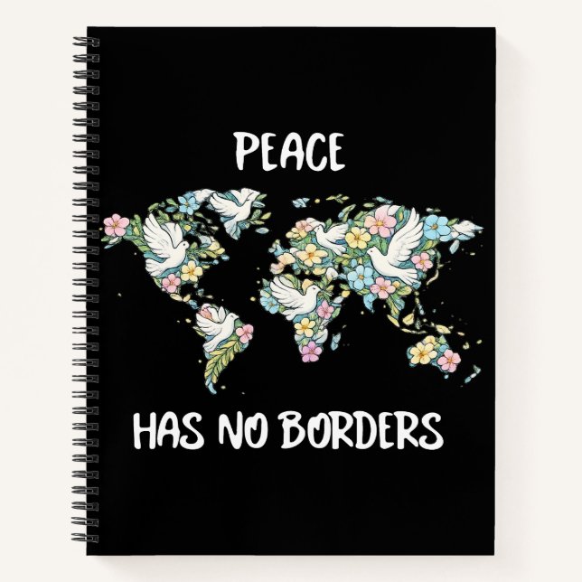 Peace Has No Borders Notizbuch (Vorderseite)