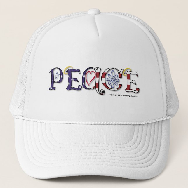 Peace Hat Truckerkappe (Vorderseite)