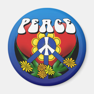 Peace Heart Blume Magnet
