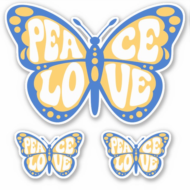 Peace Heart Liebe Ich stehe mit Ukraine Button Cla Aufkleber (Vorderseite)