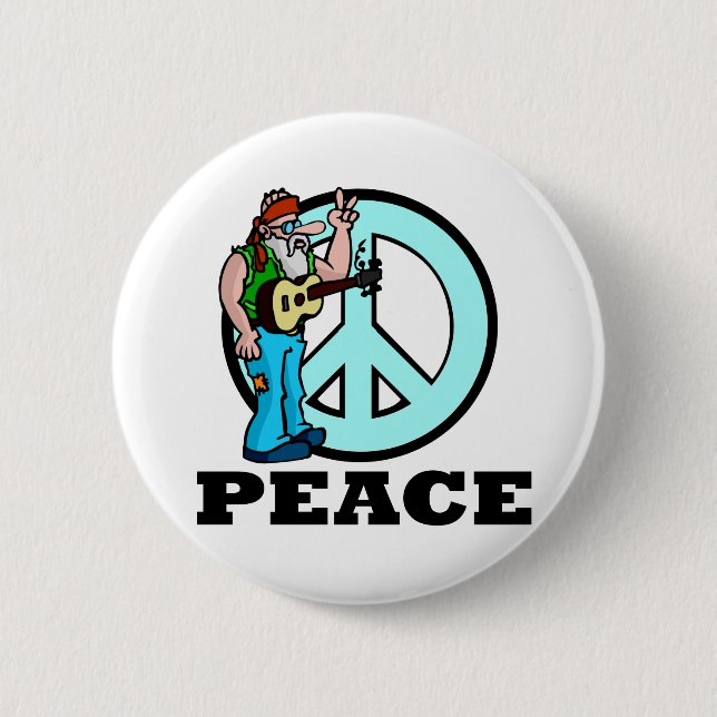 Peace Hippie Button (Vorderseite)