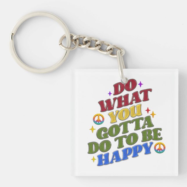 Peace Hippie Happy Encouragement Positivity  Schlüsselanhänger (Vorderseite)