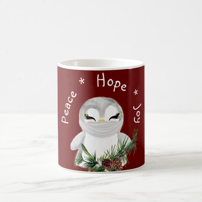 Peace Hope Joy Masked Penguin Kaffeetasse (Mittel)