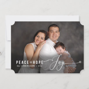 Peace Hope Joy Noël Nom de la photo Carte de vacan