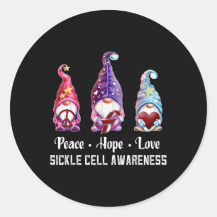 Peace Hope Liebe erregt Sichelzellenbewusstsein Runder Aufkleber