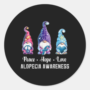 Peace Hope Liebe gewinnt Alopecia Bewusstsein Runder Aufkleber