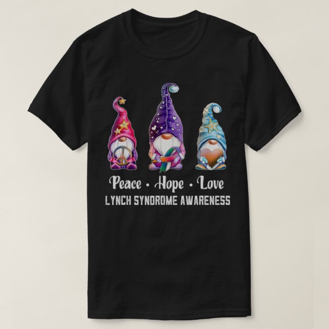 Peace Hope Liebe Gnomes Lynch Synch Bewusstsein T-Shirt (Design vorne)