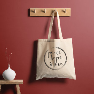 PEACE HOPE LIEBE Minimalistisch Weihnachtsfeiertag Tragetasche