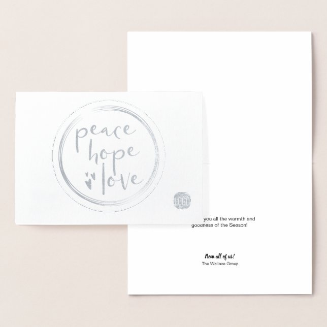 Peace Hope Liebe Moderner Unternehmenstag Folienkarte (Anzeige)