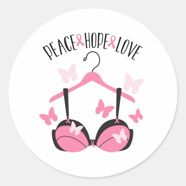 Peace Hope Liebe Runder Aufkleber (Vorderseite)
