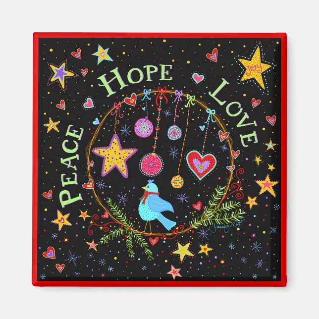 Peace Hope Liebe Weihnachten Weihnachten Magnet (Vorne)