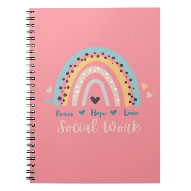 Peace Hope Love Carnet de travail social (Devant)