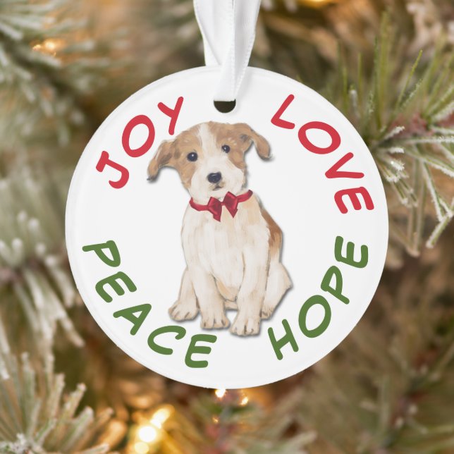 Peace Hope Love Jack Russell Terrier Noël (Arbre)