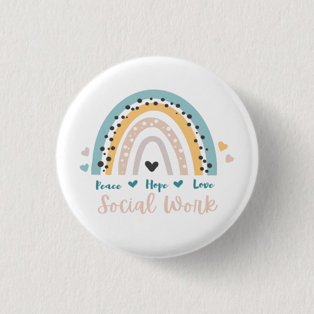 Peace Hope Love Social Work Button (Vorderseite)