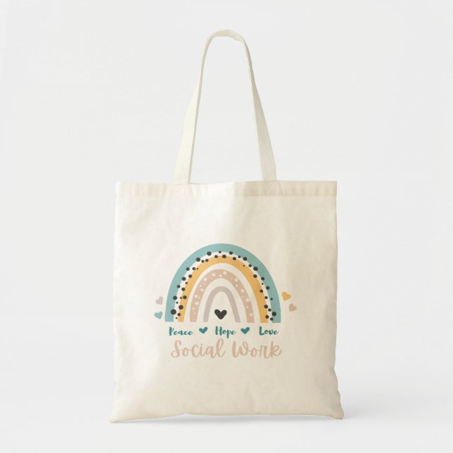 Peace Hope Love Social Work Tote Bag Tragetasche (Vorne)