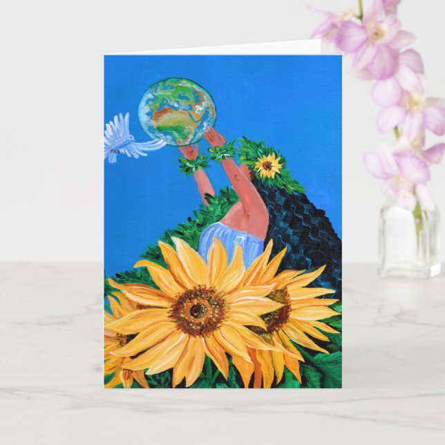 Peace Hula Goddess Card Karte (Orchidee)