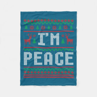 Peace I Come In Peace Couple Matching Ugly Christm Fleecedecke