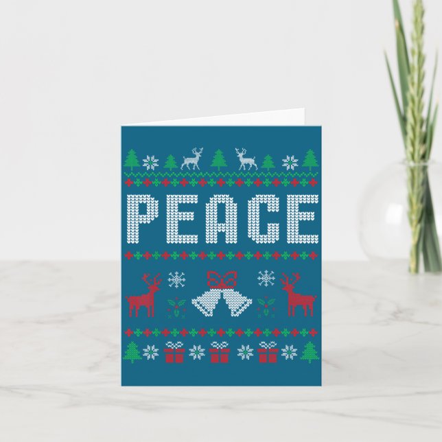 Peace I Come In Peace Couple Matching Ugly Christm Karte (Vorderseite)