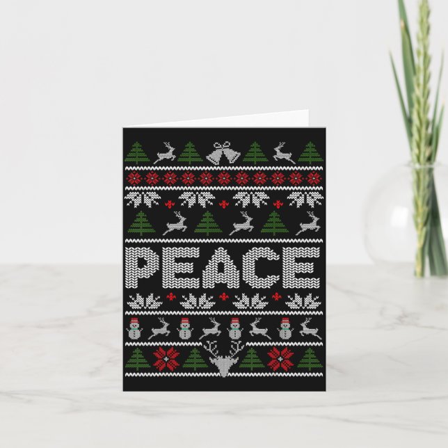 Peace I Come In Peace Couple Matching Ugly Christm Karte (Vorderseite)