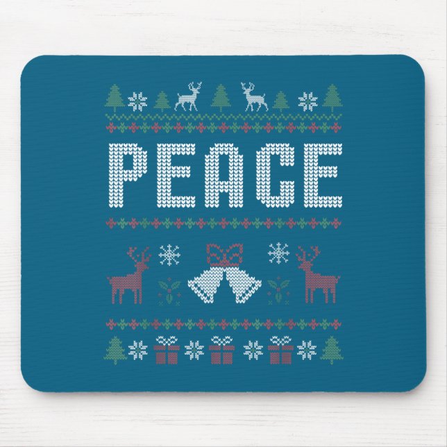 Peace I Come In Peace Couple Matching Ugly Christm Mousepad (Vorne)
