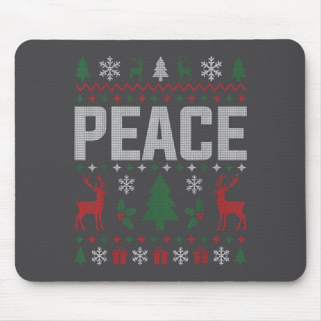 Peace I Come In Peace Couple Matching Ugly Christm Mousepad (Vorne)