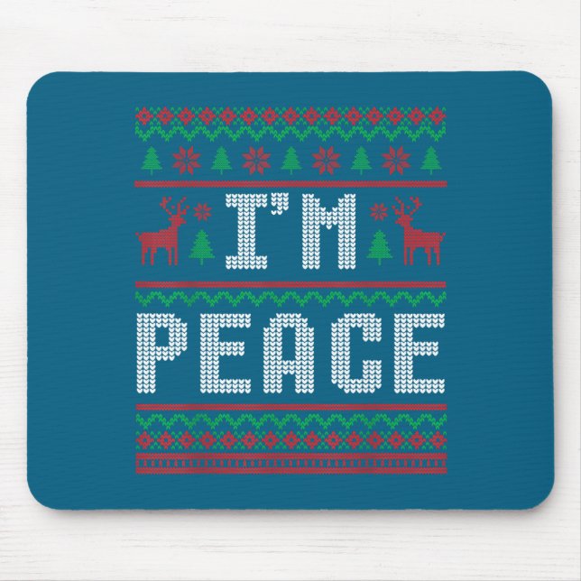 Peace I Come In Peace Couple Matching Ugly Christm Mousepad (Vorne)