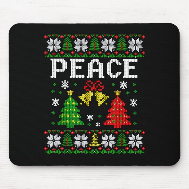 Peace I Come In Peace Couple Matching Ugly Christm Mousepad (Vorne)