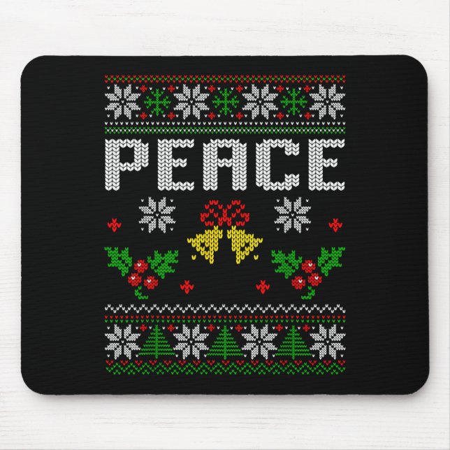 Peace I Come In Peace Couple Matching Ugly Christm Mousepad (Vorne)