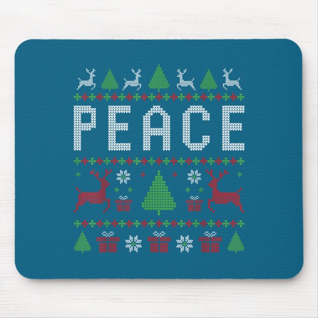 Peace I Come In Peace Couple Matching Ugly Christm Mousepad (Vorne)
