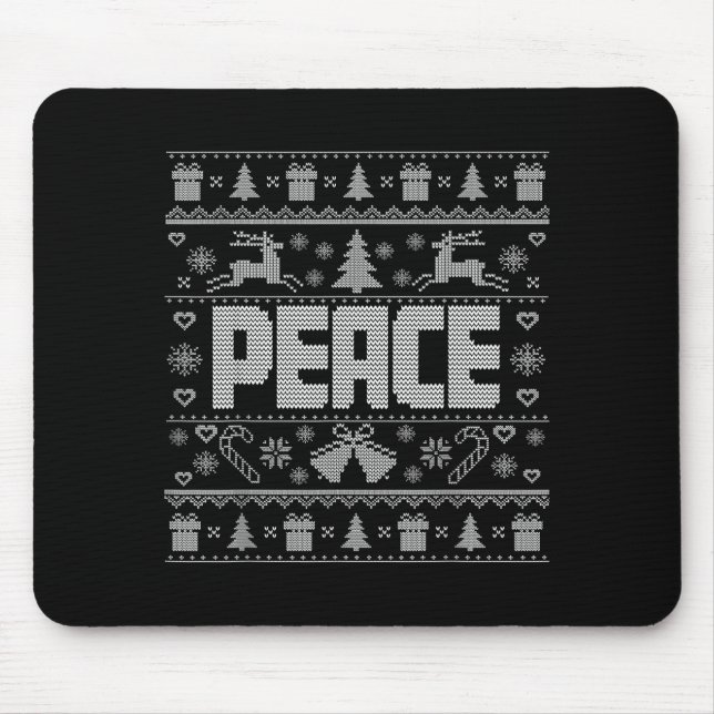 Peace I Come In Peace Couple Matching Ugly Christm Mousepad (Vorne)