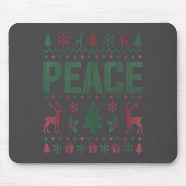 Peace I Come In Peace Couple Matching Ugly Christm Mousepad (Vorne)