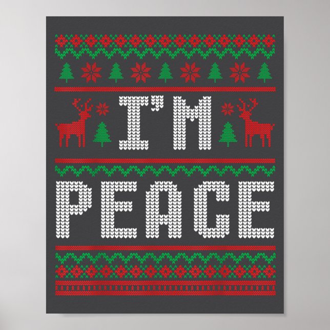 Peace I Come In Peace Couple Matching Ugly Christm Poster (Vorne)