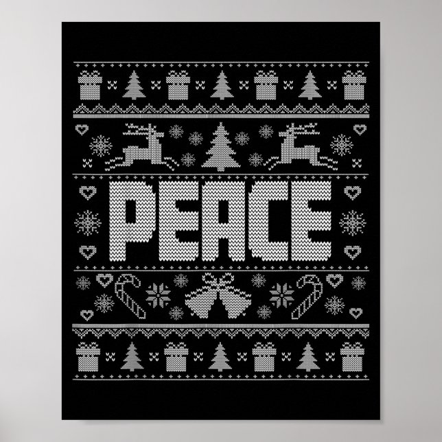 Peace I Come In Peace Couple Matching Ugly Christm Poster (Vorne)