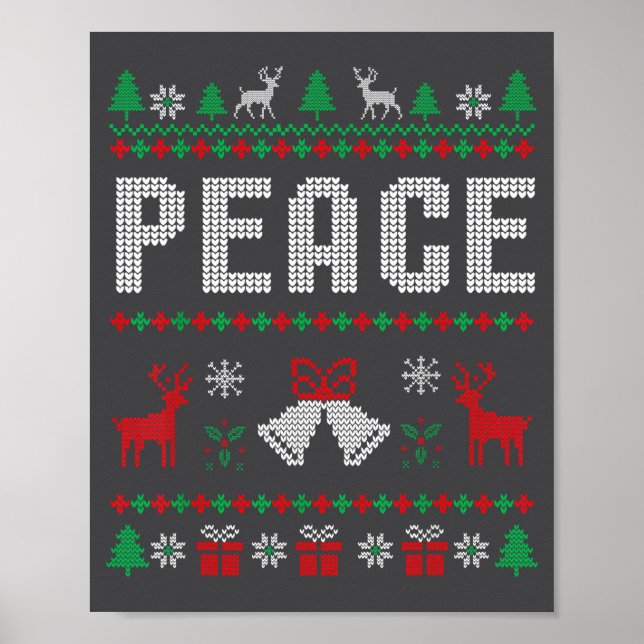 Peace I Come In Peace Couple Matching Ugly Christm Poster (Vorne)