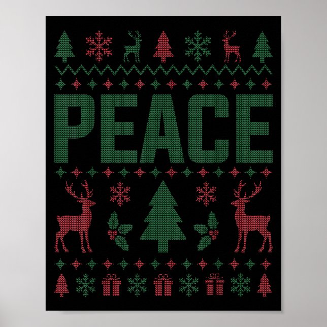 Peace I Come In Peace Couple Matching Ugly Christm Poster (Vorne)