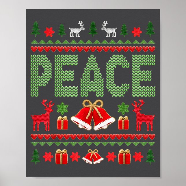 Peace I Come In Peace Couple Matching Ugly Christm Poster (Vorne)