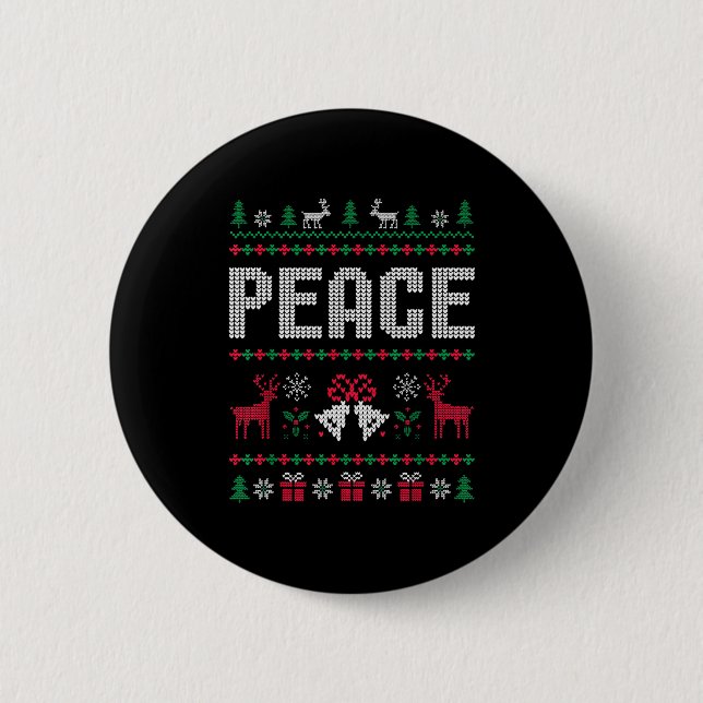 Peace I Come In Peace Matching Couple Ugly Merry C Button (Vorderseite)