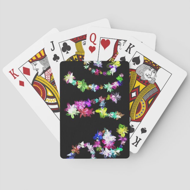 "PEACE" in Blume Art Print Customizing Product Spielkarten (Rückseite)
