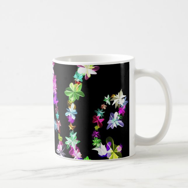 "PEACE" in Blume Art Print Kaffeetasse (Rechts)