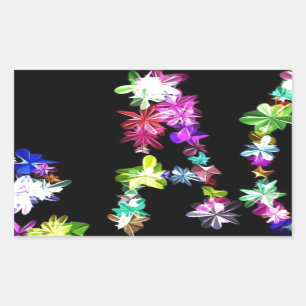 "PEACE" in Blume Art Print Rechteckiger Aufkleber