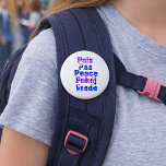 Peace in Many Languages Pastel Heart Typography Button<br><div class="desc">Are you looking for a way to spread positive thoughts into the world?  This pin back button says peace in French,  Spanish,  Polish and Dutch with pastel color hearts.</div>