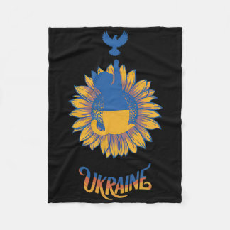 Peace In Ukraine Dove And Cat Stand With Ukraine Z Fleecedecke
