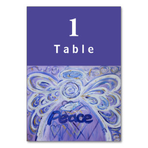 Peace Inspiration Word Engel Custom Table Cards Tischnummer