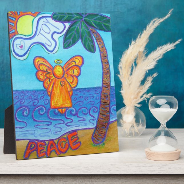 Peace Joy Beach Angel Malerei Geschenk Plaque Fotoplatte (Seite)