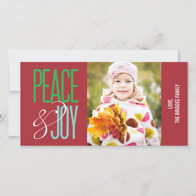 Peace & Joy Carte photo de vacances (Devant)