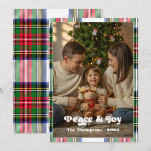 Peace & Joy Helle Tartan Karo Familien Weihnachten