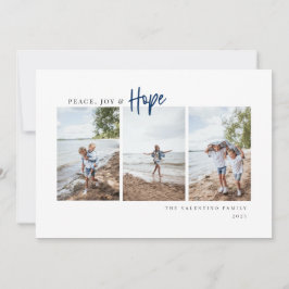 Peace Joy Hope Modernes Script Minimalistisches Fo Feiertagskarte